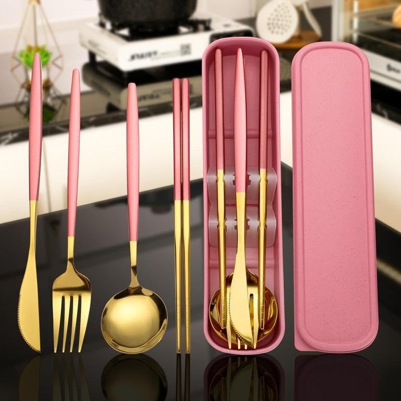 Elegant Gold Travel Cutlery