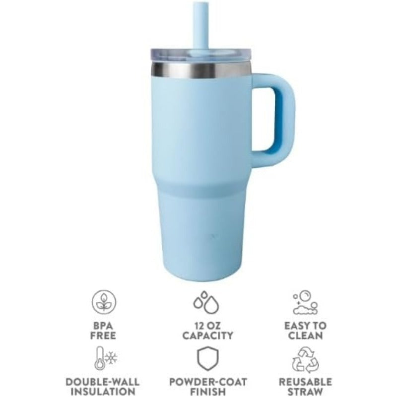 Insulated Spill-Proof Straw Cup for Toddlers – Easy Grip & Bite Valve Design