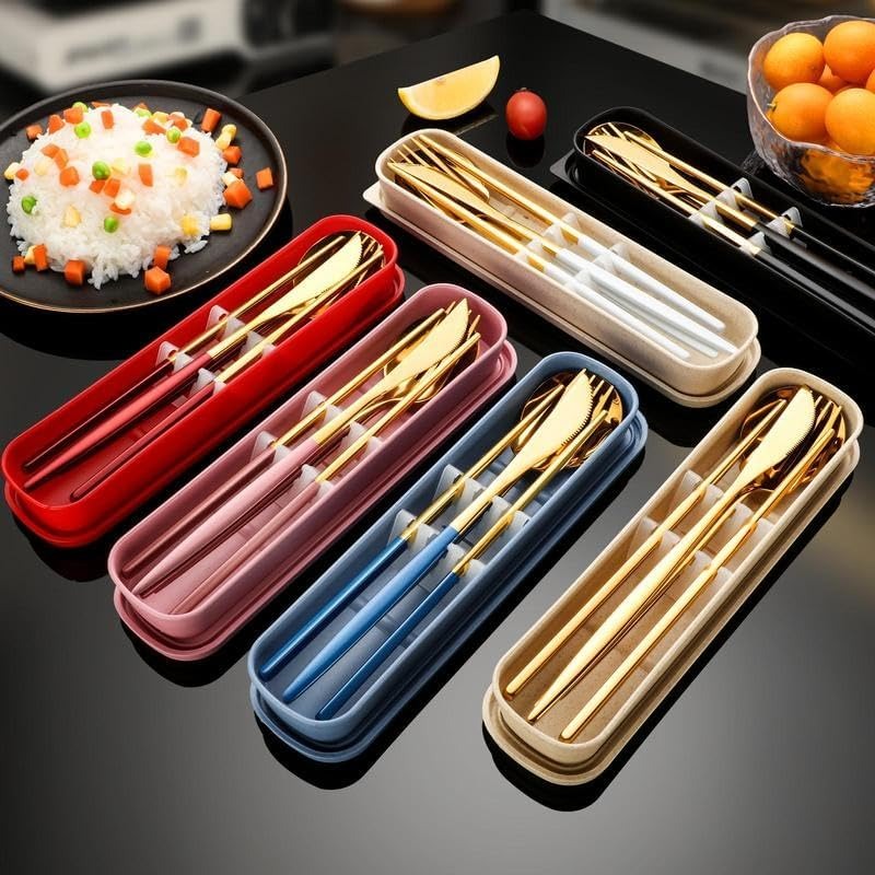 Elegant Gold Travel Cutlery