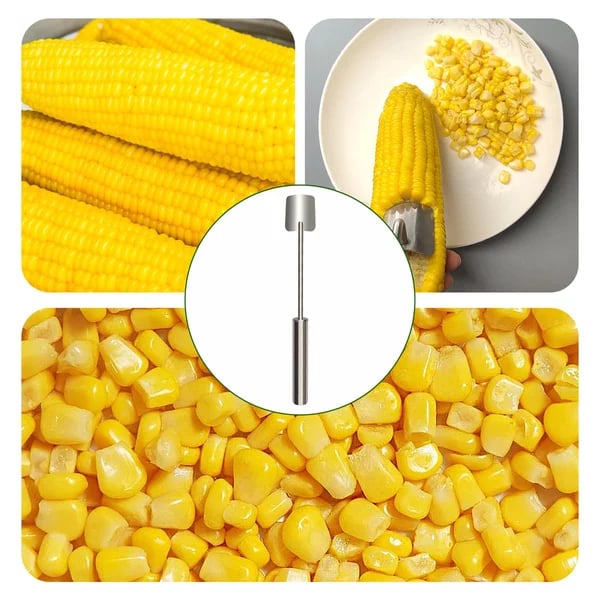 Eptchn Long Handle Stainless Steel Corn Stripping Tool