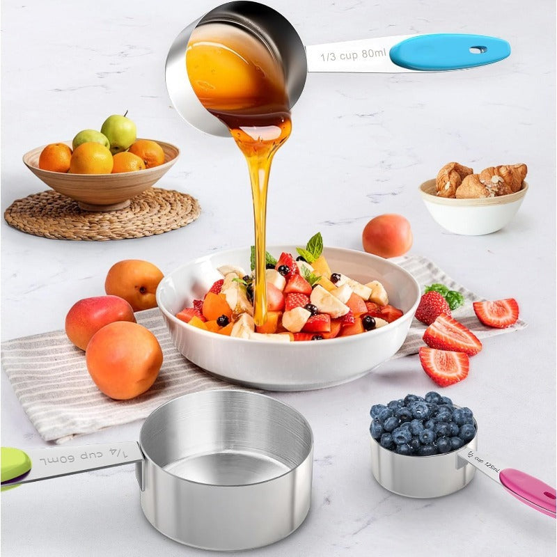 10-Piece Stainless Steel Measuring Cups and Spoons Set