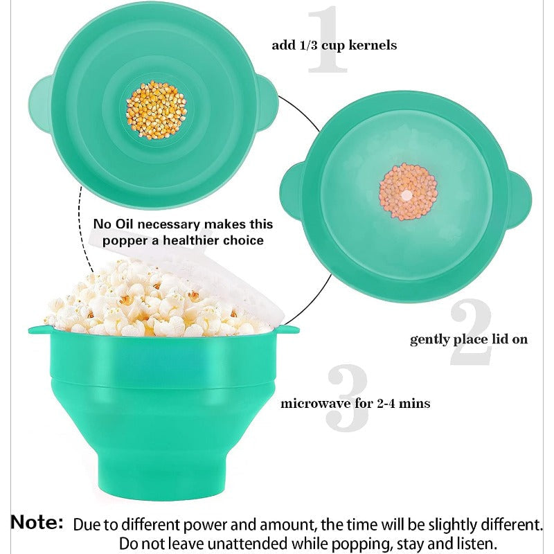 Collapsible Silicone Microwave Popcorn Popper