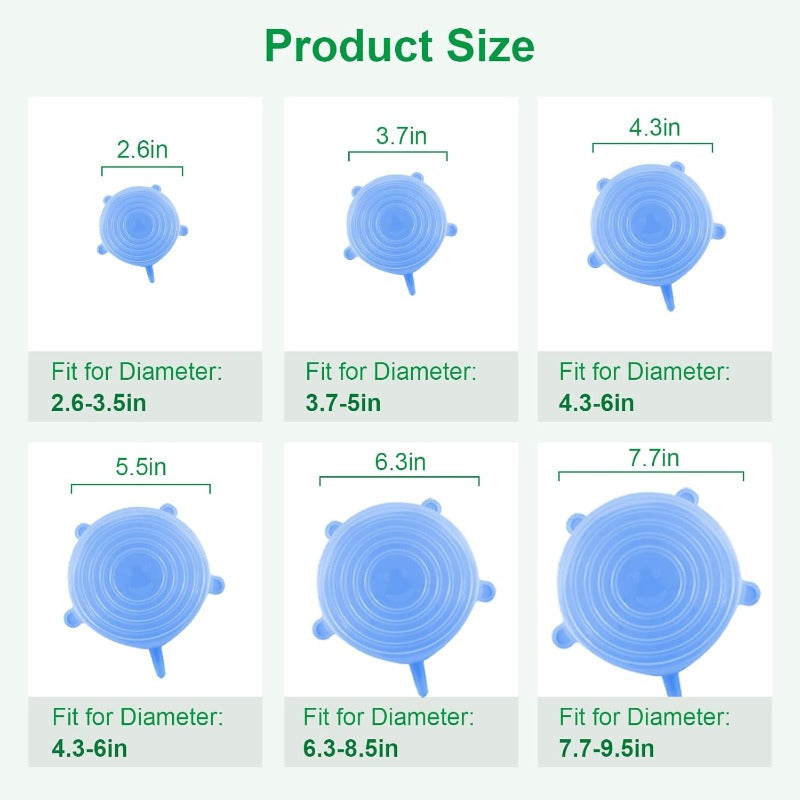 Reusable Silicone Lid Set