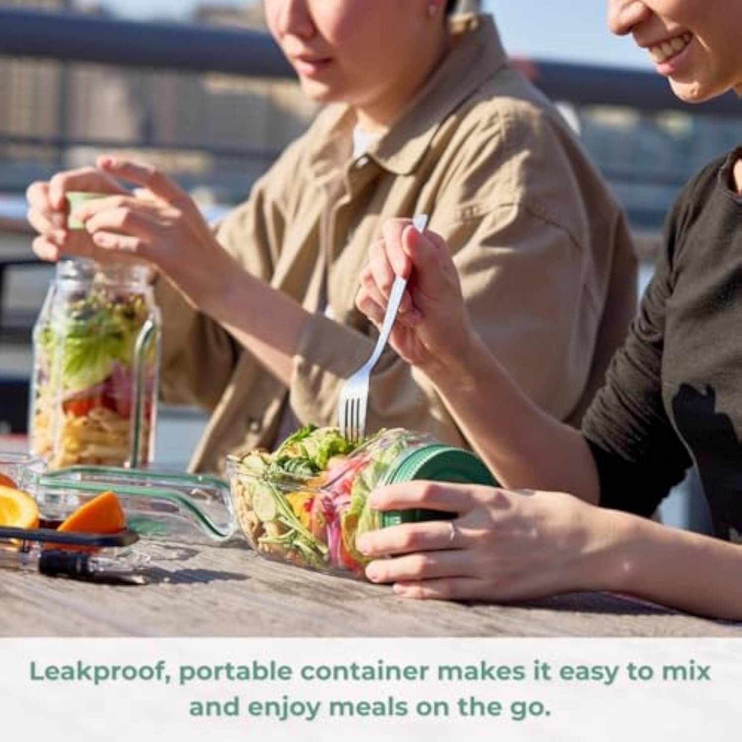 Premium Portable Salad Pod – Leakproof Lunch Container with Dressing Cup